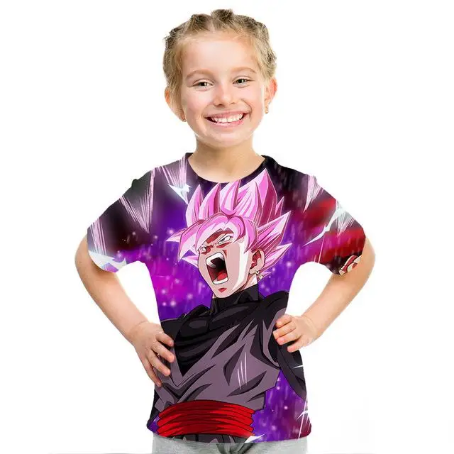 Goku/Vegeta patrn Dragon Ball animacin patrn nios camiseta impresin 3D nios camiseta hombres/nias moda camiseta - Цвет: PT-227