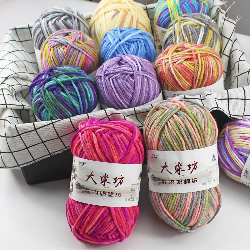 50G Milk Cotton Yarn Children's Wool Hand Knitting Thread Soft Warm DIY Cotton Threads Baby Wool for Hand Knitting Crochet Yarn