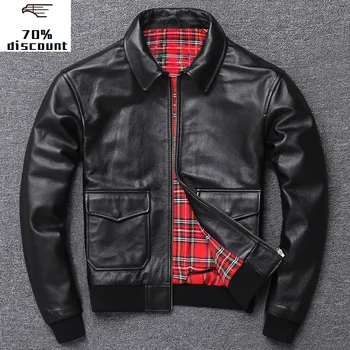 

2020 New Leather Jacket Men Men's Genuine with Removable genuine leather biker men jacket steampunk cow leather jacket