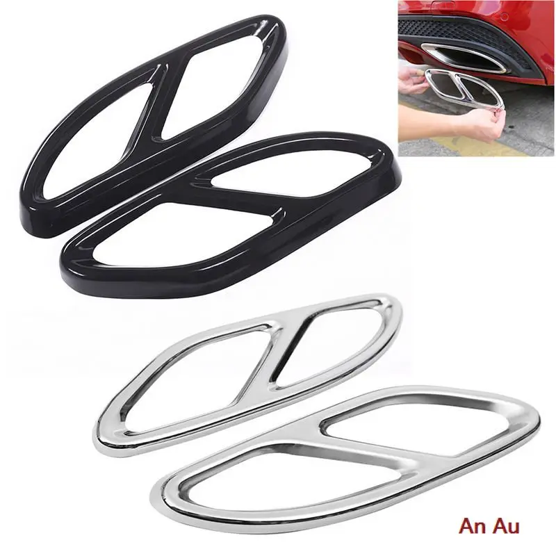 

2pcs Exhaust Pipe Tail Cover Trim For Mercedes Benz A B C E Class W176 W246 W213 W205 GLC Car Accessories