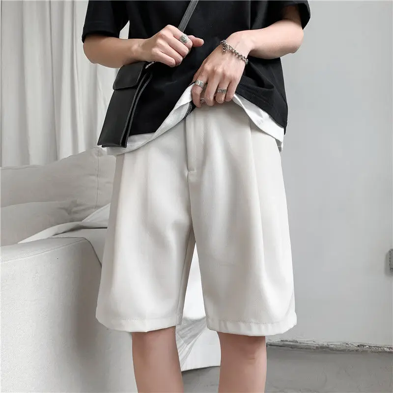 

Summer Dress Shorts Men's Slim Fashion Solid Color Business Casual Shorts Men Streetwear Wild Korean Suit Shorts Mens M-2XL