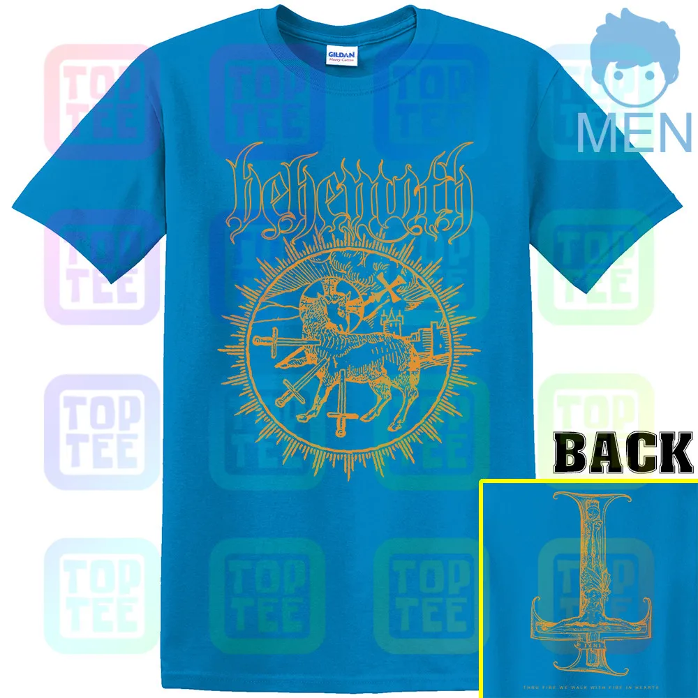 MEN-ROYAL BLUE BEHEMOTH-Goat перевёрнутый крест футболка S-3XL Официальный Kings Road - Цвет: MEN-ROYAL BLUE