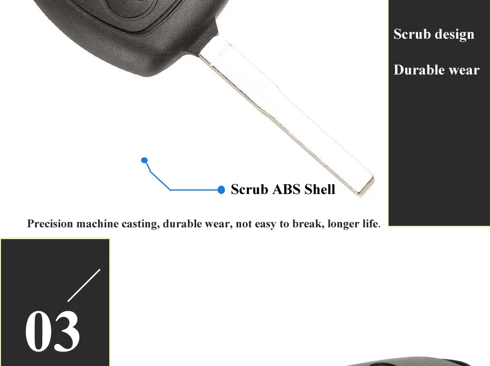 Keyforkess Shell chiave a distanza per auto a 3 pulsanti per Ford Mondeo Focus 2 3 Festiva Fiesta Transit Key Remote Case con lama FO21 HU101 - H60472485f8b74e9fb0cb4904383c1731h