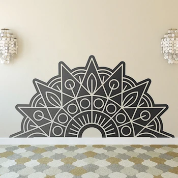 

Half Mandala Wall Sticker Yoga Bedroom Livingroom decoracion Decal Art Header Sticker Vinyl Mandala Decal home decor HY342
