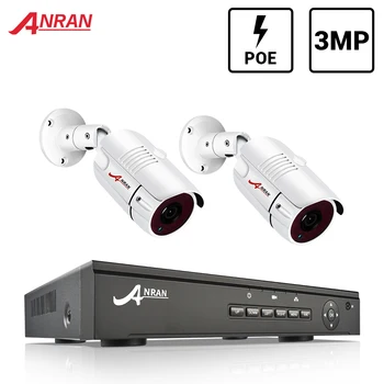 

ANRAN 1440P CCTV Security System H.265 HDMI POE NVR Kit 3MP IR Outdoor Waterproof IP Camera P2P Video Surveillance Set Remote