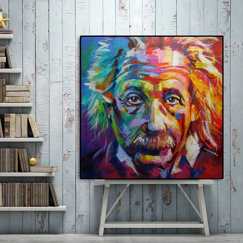 Альберт Эйнштейн плакаты-портреты живопись на холсте настенные художественные картины для гостиной спальни исследование Современное украшение бескаркасное