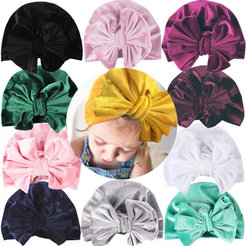 

Toddler Kids Baby Boy Girl Warm Pleuche Knotted Bowknot Hat Beanie Headwear Cap baby hat Newborn Photography Props шапка New