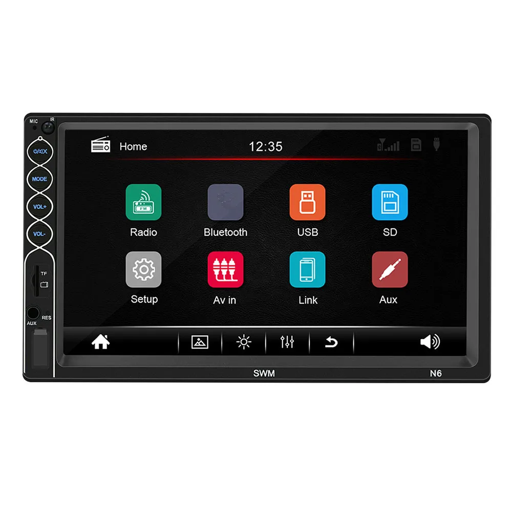 2din автомобильный мультимедийный плеер Аудио Стерео Авторадио Bluetooth Авторадио AUX FM " HD цифровой дисплей MP5 плеер для iOS Android