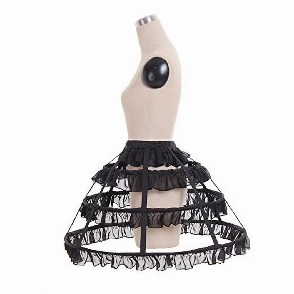 

Adult 3 Hoops Women's White Petticoat Slip Puffy Bridal Petticoat Underskirt Crinoline Cage for Wedding Dress Vestido De Novia