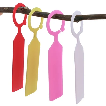 

50PCS High Quality Plastic Plants Tags Nursery Garden Ring Label Pot Marker Stake Hanging Tags Greenhouse Bonsai Collar Tags