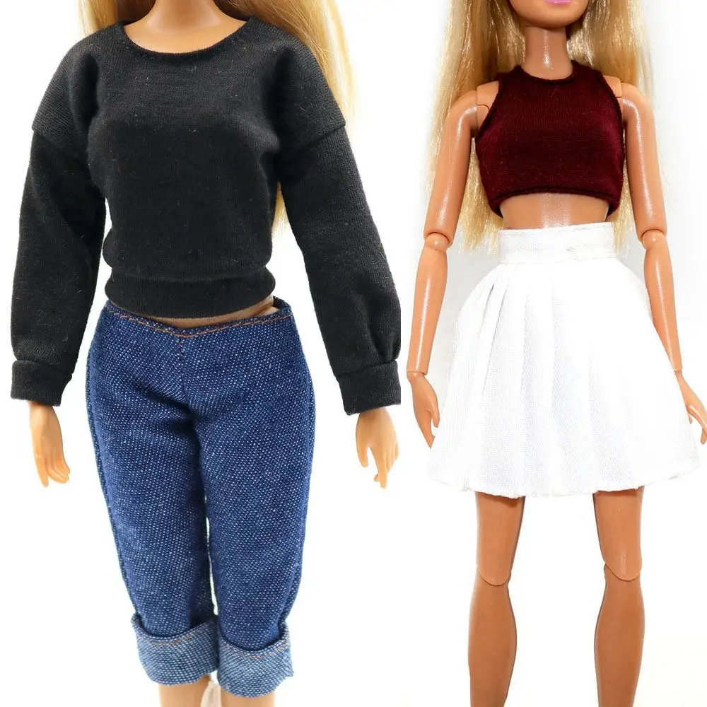 30cm Puppe Kleidung Mode Kleid Sweatshirt Mäntel Tops Hosen Weste Alltags kleidung für 11,8 Puppe Spielzeug Mädchen Kinder Geschenke – Detail 13