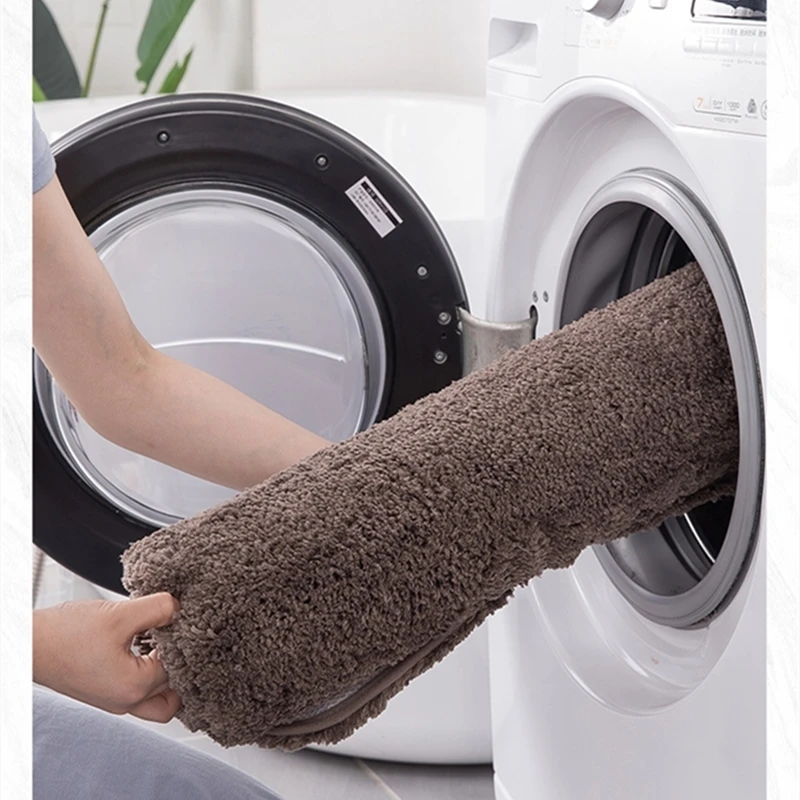 Solid White Bathroom Mat Bath Carpets Superfine Fiber Toilet Rug Large Size Non-slip Bathroom Lavatory Bedroom Floor Area Rugs