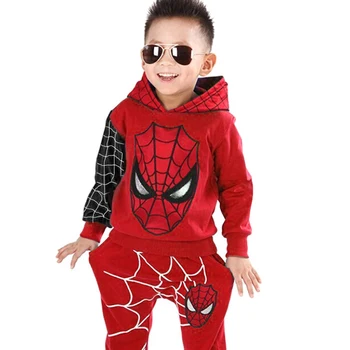 

Children Clothes 2019 Autumn Winter Toddler Boys Clothes Sets Hooded Spiderman Costume Kids Clothes For Baby Boys Sport Suit