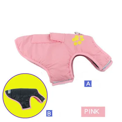 Pink Одежда для домашних животных, зимнее Стеганое пальто, теплая флисовая куртка для щенков и больших собак, теплый жилет для кошек, одежда для зимы - Цвет: Pink