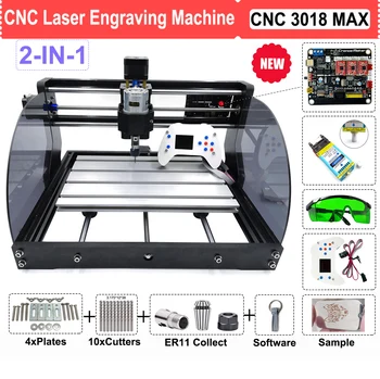 

DIY CNC 3018 PRO MAX Laser Router Engraver Machine with 500MW 2500MW 3500MW 5500MW 15W Module