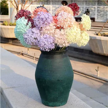

20Pcs Fake Short Stem Wooden Hydrangea 25.2" Length Simulation Plastic Hydrangeas for Wedding Home Decorative Artificial Flowers