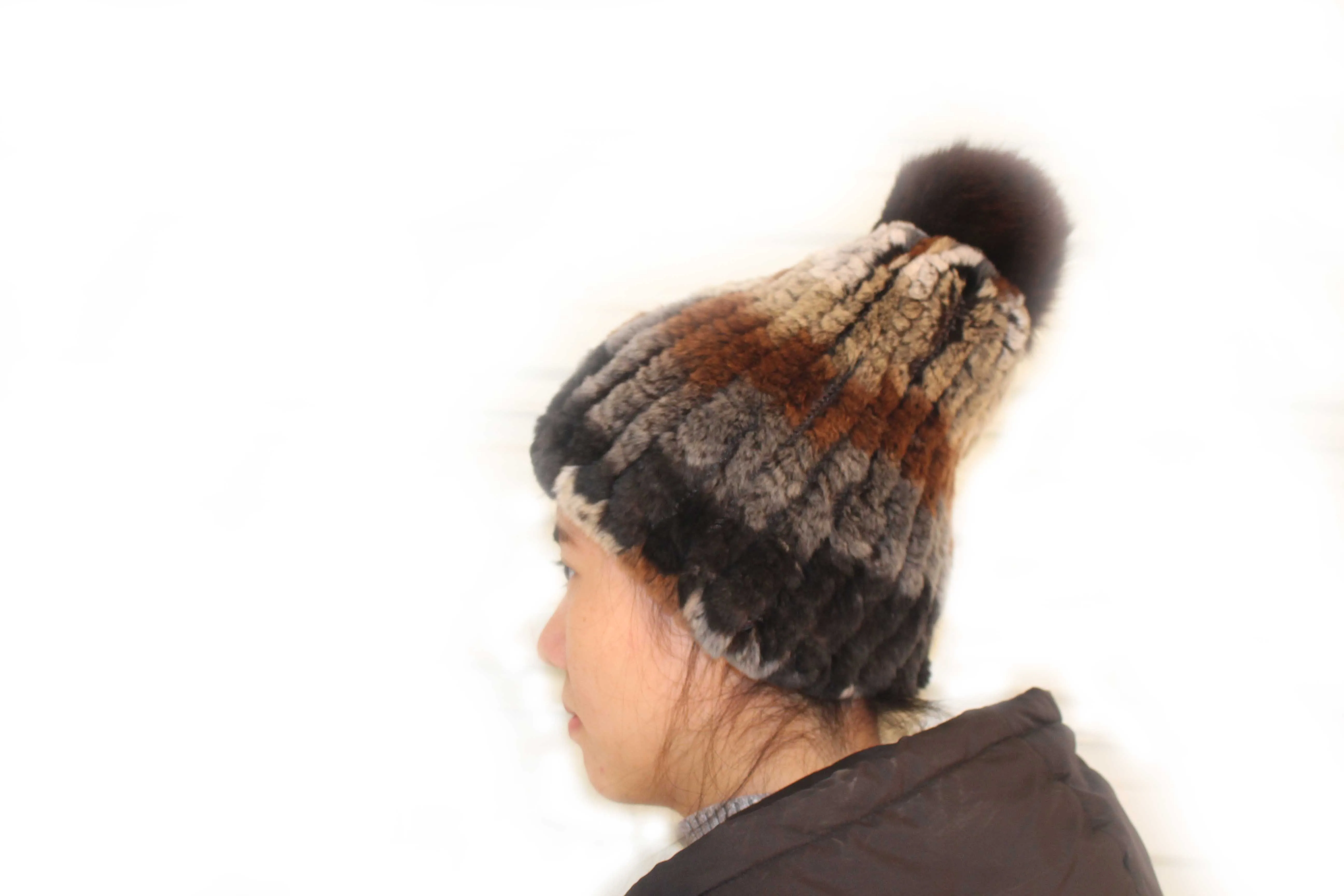 LinhaoshengyueFur hat, шапка из кроличьего меха, модная женская меховая шапка, Зимняя женская шапка, женская