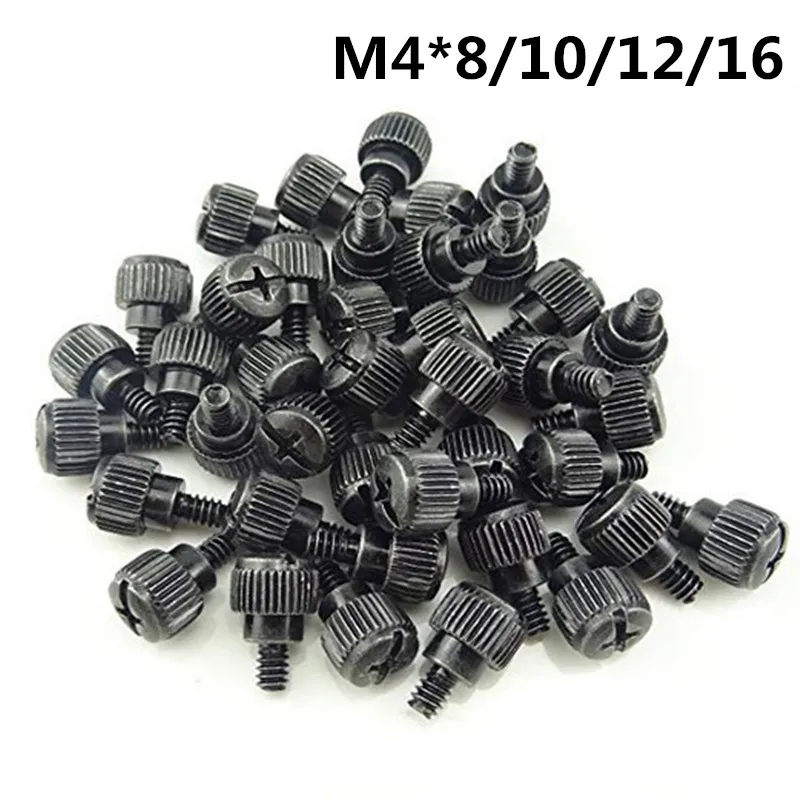 10 шт. M4* 8/10/12/16 зубьев нитей компьютер PC чехол безинструментальный винт регулировки накатанной головкой винт с накатанной головкой DT