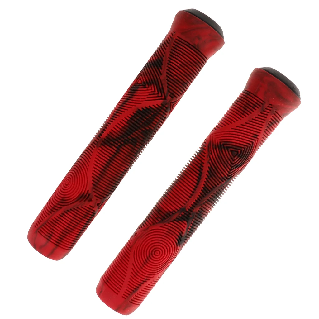 red- black Нескользящие MTB ручки для велосипедного руля мягкая резиновая велосипедная ручка для мотоцикла ручка крышка с барным концом для горного велосипеда запчасти аксессуары - Цвет: red- black