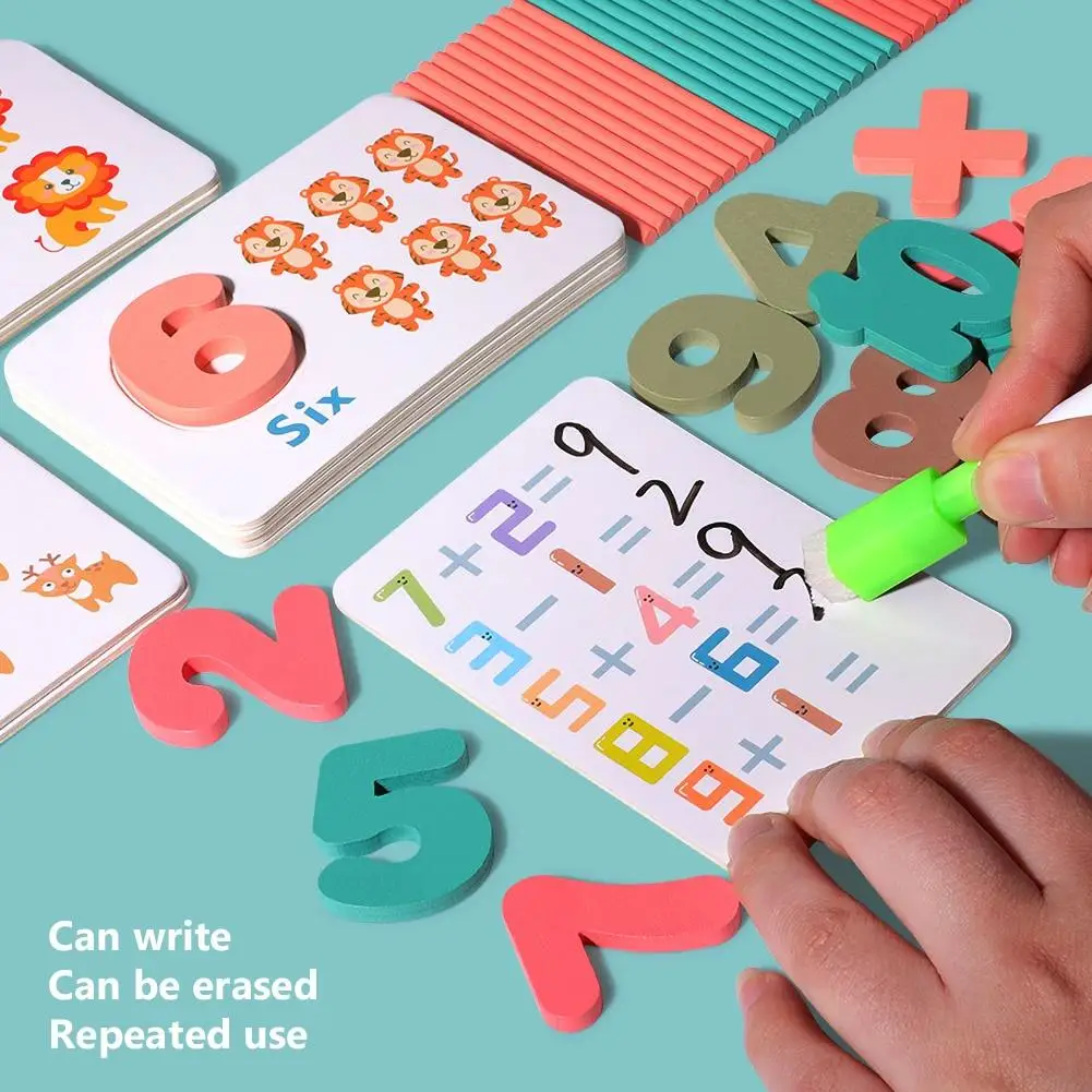 Kids Wooden Arithmetic Cards Sticks Number Blocks Educational Toys for Children Gift Mathematics Learning Toy Set | Игрушки и хобби