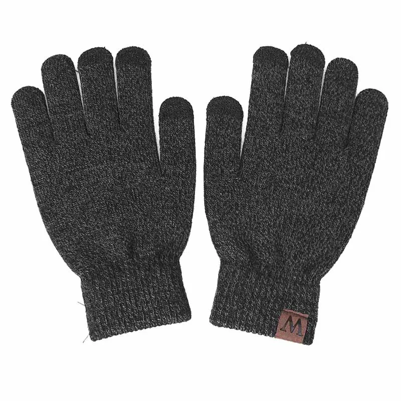dark gray gloves Модная зимняя шапка, шарф, перчатки для женщин и мужчин, толстая Хлопковая женская шапка и шарф, набор из шапки и шарфа для женщин, комплект из 3 предметов - Цвет: dark gray gloves
