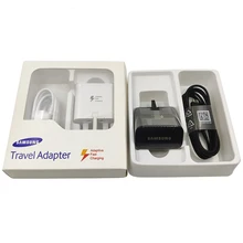 Быстрое зарядное устройство с британской вилкой для samsung, USB адаптер, быстрая зарядка, кабель типа C для Galaxy S9, S8, S10, note 10, 9, 8 Plus, A3, A5, A7,, A60