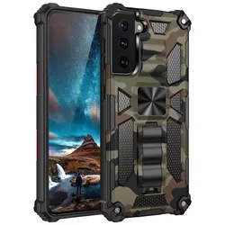 Rugged Shockproof Military - Grade Kickstand Phone Case for Galaxy S26 Plus (Army Green)