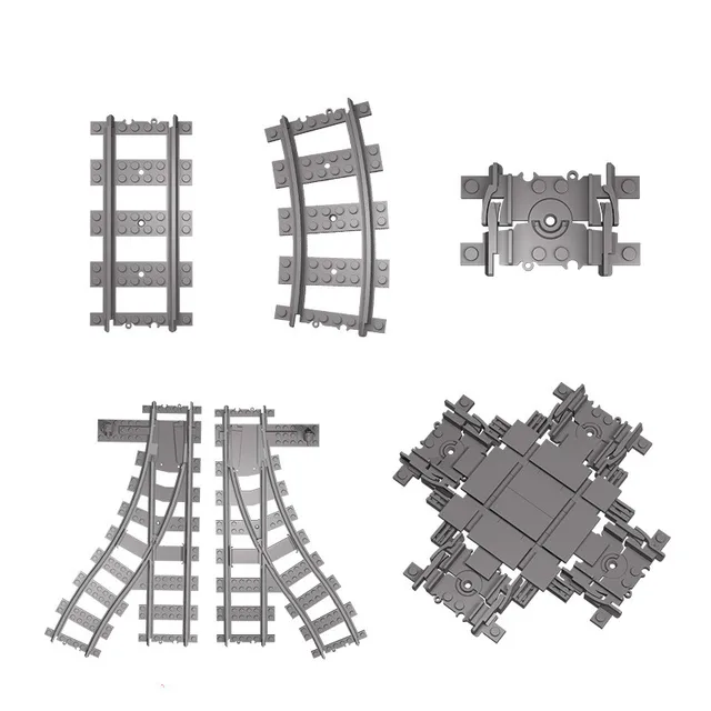 Train Track Rail Bricks Soft Track Cruved& Straight For Kids Gift Compatible All Brands Railway 1