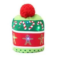 Модный светодиодный Рождественский головной убор, Рождественский Санта Клаус, снежинка, мультяшная шапка, светильник, вязаные зимние шапочки для детей и взрослых - Цвет: F