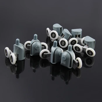 

8 Pieces 25mm Plastic Stainless Steel Twin Sliding Shower Doors Top Upper Bottom Rollers Runners Pulleys Wheels Tool Parts