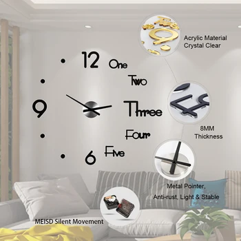 

Modern Colock Sticker Stylish and Modern with a Frameless Design Adjustable Household Decoration