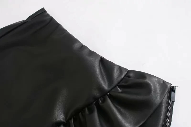 Английская Высокая уличная винтажная каскадная Кожаная Мини-Юбка Для Женщин faldas mujer moda Aline PU юбки для женщин Culotte