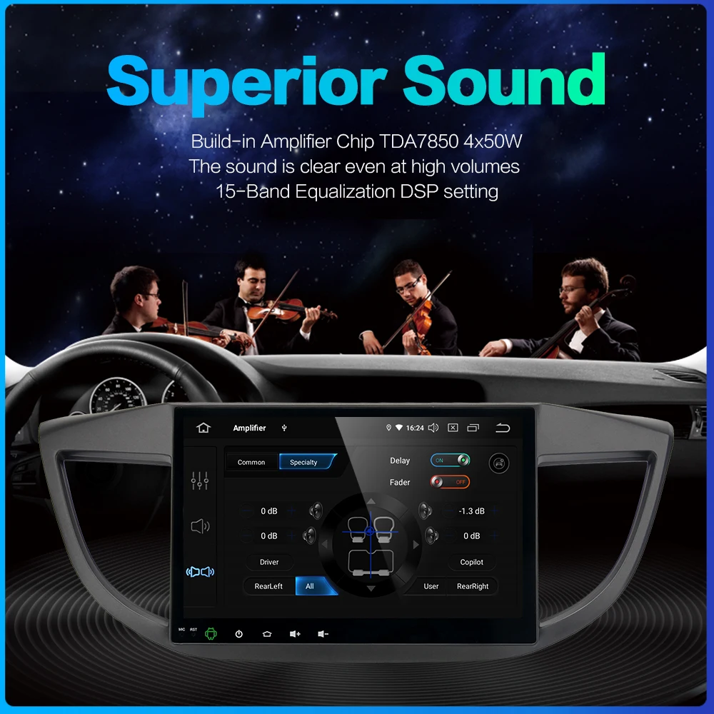Flash Deal Auto Radio DSP Android 9.0 for Honda CRV 2012 2013 2014 Car Stereo Navigation 10.2" Multi Touch Screen 64G ROM GPS 3