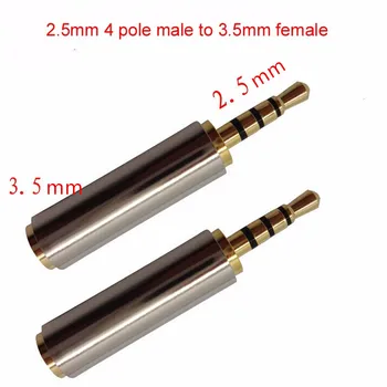 

100pcs 2.5mm Male to 3.5mm Female Audio Stereo Headphone Jack Adapter Converter 2.5mm to 3.5mm 4 pol Free shipping