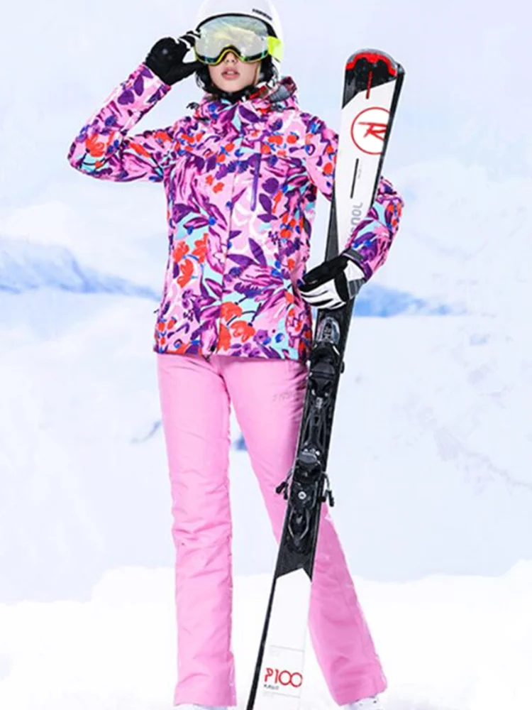 Women's Winter Ski Suits Jacket Pants Waterproof Coat Snowboard Skiing Snow Suit 