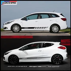 Both Side Racing Sport Stripes Vinyl Decal Car Body Door Skirst Sticker For KIA CEED SW PRO GT 2010-2019 3-5 doors (6)_副本