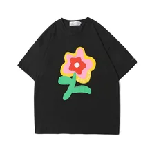 

2022 Summer Men's Harakuju Hip Hop Shirts 100%Cotton Shirts for Men Flower Design 3 Colors Graphic Goth Aestethic Men Clothing