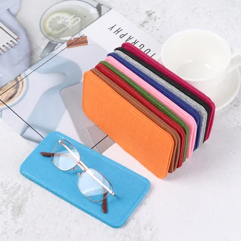 

Portable Glasses Case Unisex Reading Glasses Pouch Soft Felt Cloth Eyeglasses Sleeve Pure Color Sunglasses Eyewear Protector