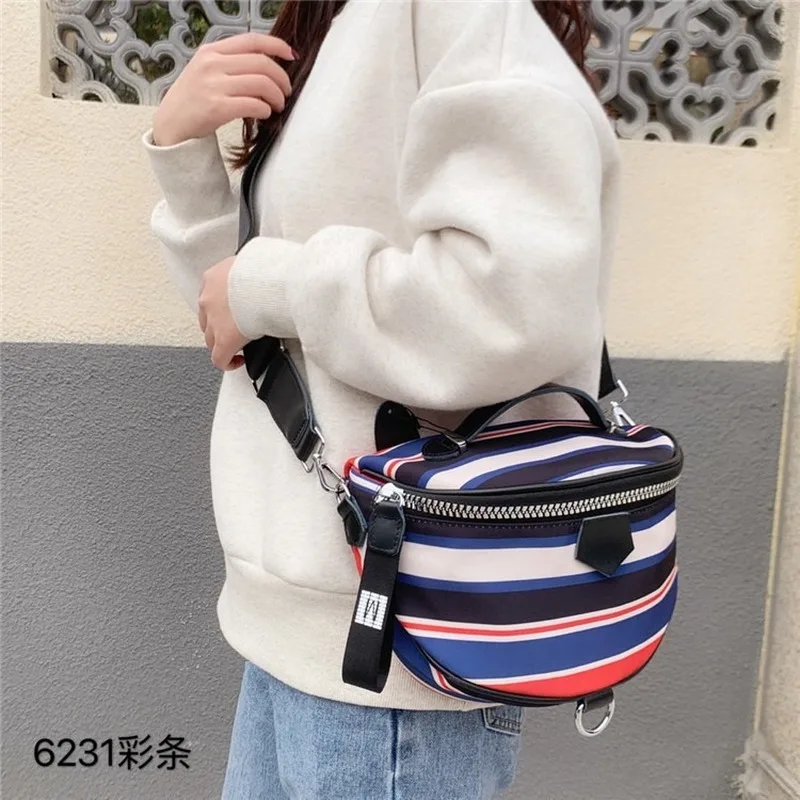 

2020 high quality New fashion foreign style stripe delicate compact Crossbod shoulder bag Female messenger bag women's small bag
