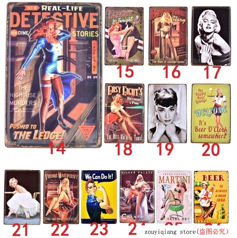 20x30 Cm Beauty Vintage Tin Sign Metal Plaques Art Wall Poster Decor for Home Bar Pub Garage Cafe Restaurant | Дом и сад