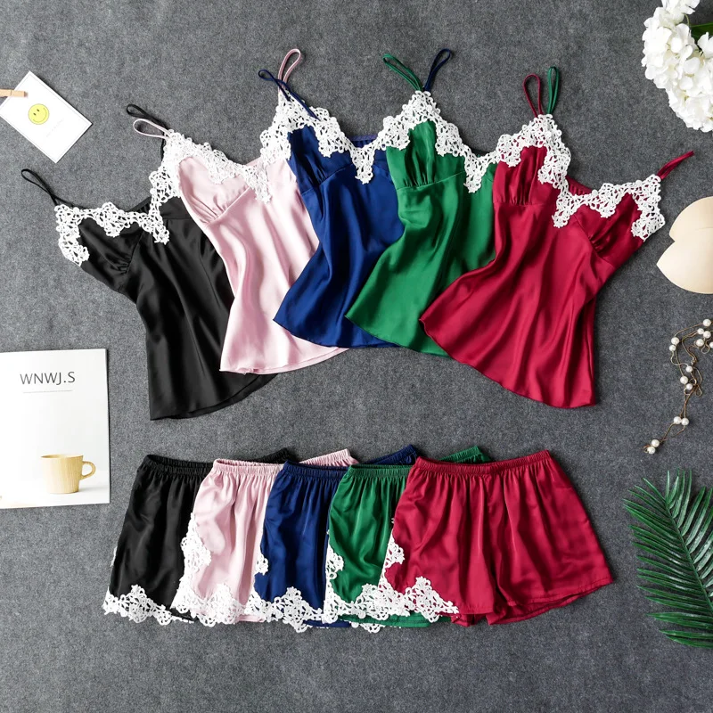 

Pink Summer Night Robe Sexy Women 2PC Strap Top Suit Sleepwear Sets Casual Pajamas Home Wear Nightwear Sleep Kimono Bath Gown