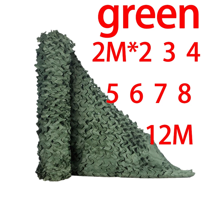 

Camouflage Net 2*2 3 4 5 6 7 8 9 10 12M Camo Netting Pure green CamoSystems Net with Mesh Camouflage Netting shade awning