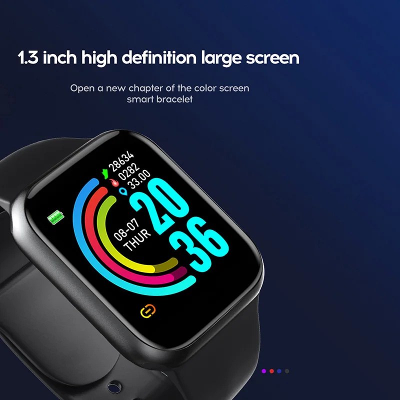 2021 Y68 Smart Watch Men Women Blood Pressure Fitness Tracker Bracelet Smart Clock D20 Waterproof Sport Smartwatch Android IOS