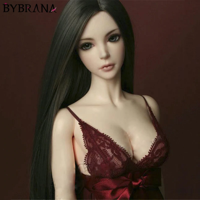 Bybrana 1/3 1/4 1/6 1/8 Bjd парик высокая Температура длинные черные прямые волосы MSD SD Yosd для куклы