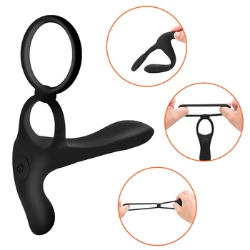 Penis Ring Vibrator Toy Vaginal G-Spot Stimulator Penis Cock Ring  Help Erection Delay Ejaculation Erotic Adult Sex Toys For Men 2