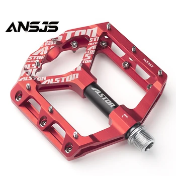 

Ansjs MTB Bike Pedals Mountain Non-Slip Bike Pedals Platform Bicycle Flat Alloy Pedals 9/16" 3 Bearings for Road MTB Fixie Bikes