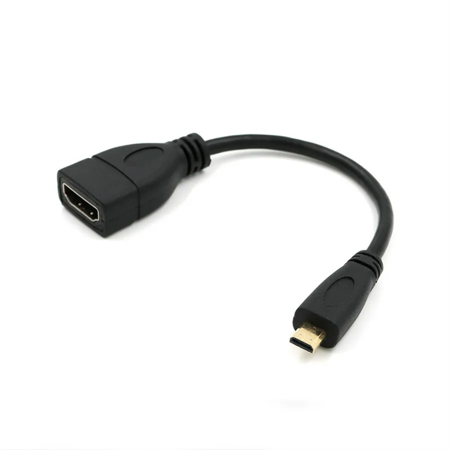 50 шт./лот, черный,, 15 см, Micro HDMI, HDMI адаптер «Папа-мама», кабель, конвертер, M/F разъем для HDTV MAC PC 1080P