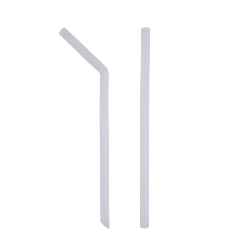white Party Straws Color Silicone Softener Long Straws Cleaning Brush 2 Bar Parties Accessories Foldable Reusable With Cleaning Brush - Цвет: white