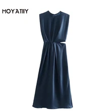 Moyatiy – robe mi longue dos nu pour femmes, tenue de soirée Vintage, découpée, à la mode, été, 2022 