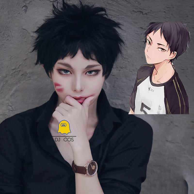 Keiji Akaashi короткий черный косплей парик Haikyuu! Топ фукуродани Академии жаростойкий